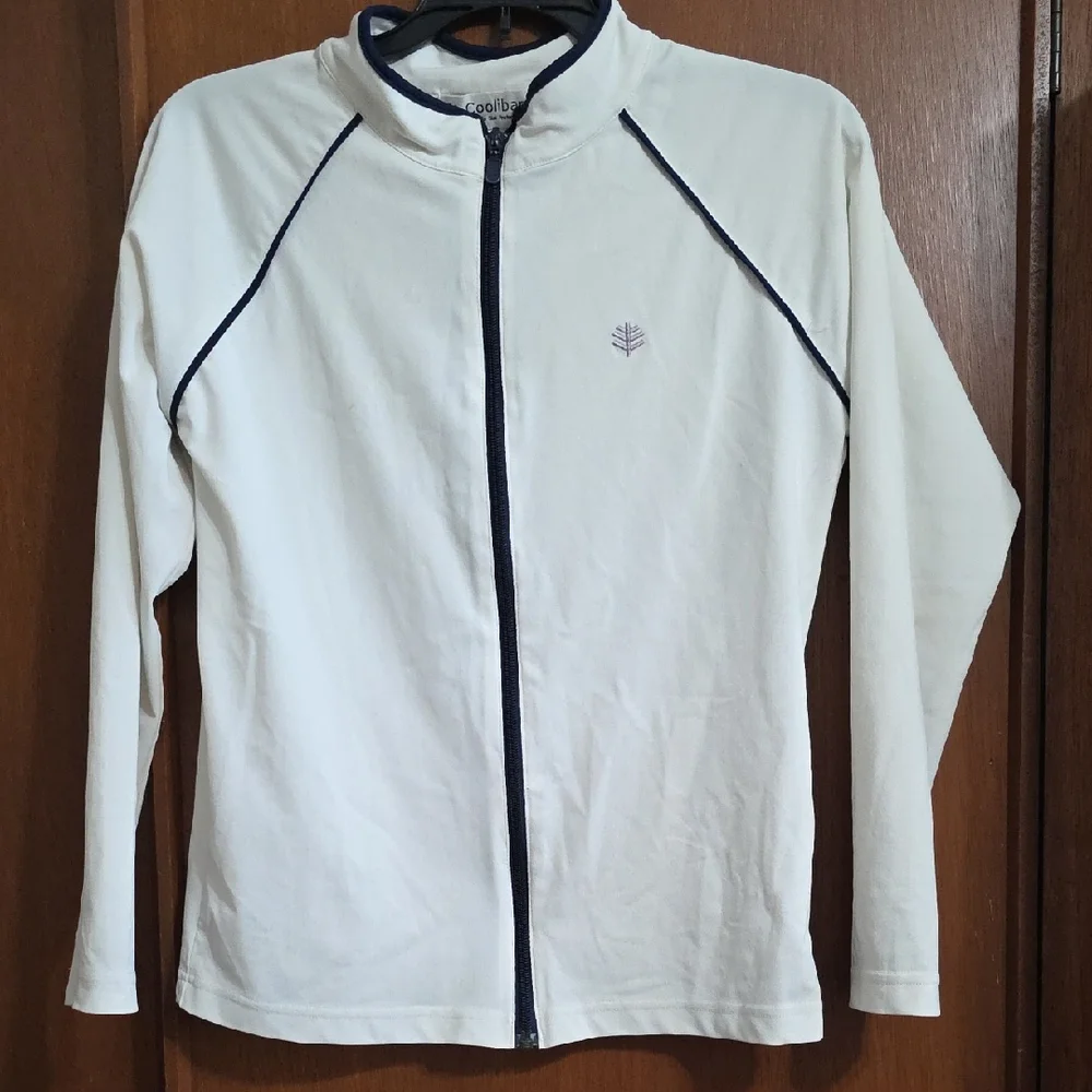Coolibar White Sun Protection Zip Shirt Sz S - Picture 1 of 11